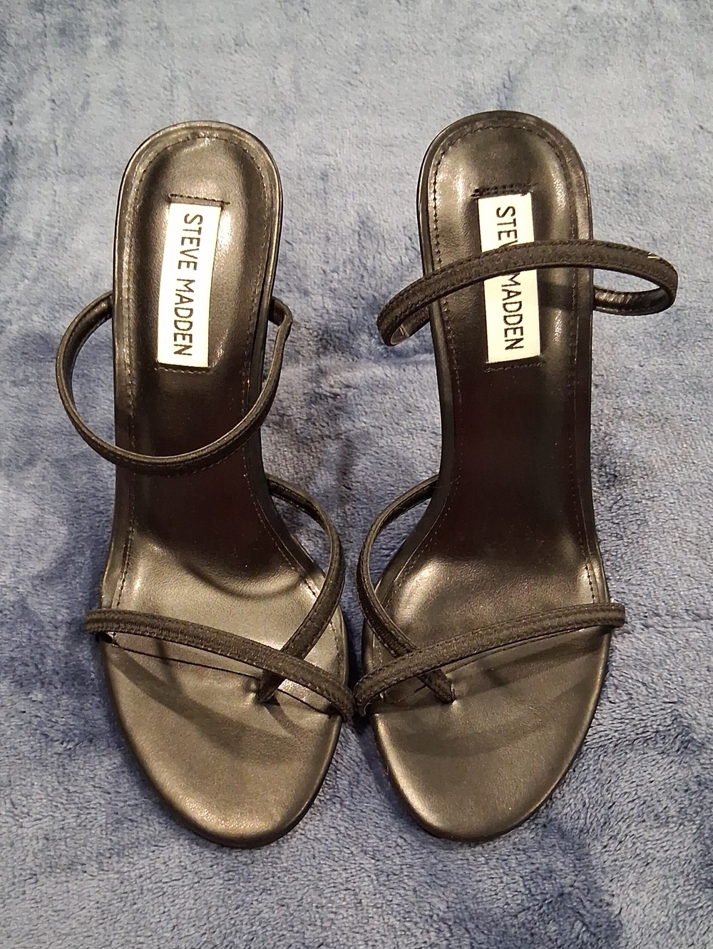Steve Madden Black Minimalist Strappy Heels